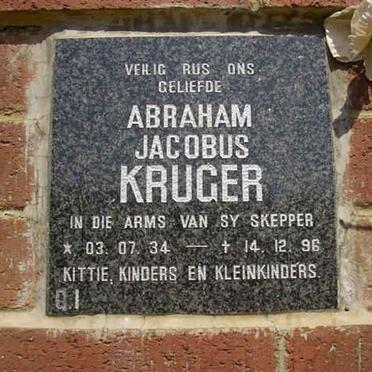 KRUGER Abraham Jacobus 1934-1996