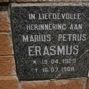 ERASMUS Marius Petrus 1929-1988