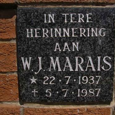MARAIS W.J. 1937-1987