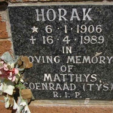 HORAK Matthys Coenraad 1906-1989