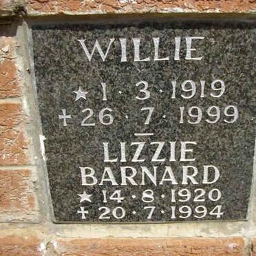 BARNARD Willie 1919-1999 &amp; Lizzie 1920-1994