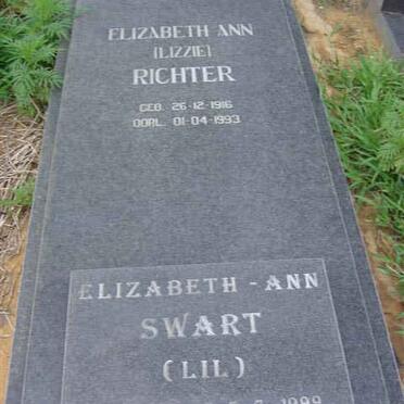 RICHTER Elizabeth Ann 1916-1993 :: SWART Elizabeth Anna 1975-1999