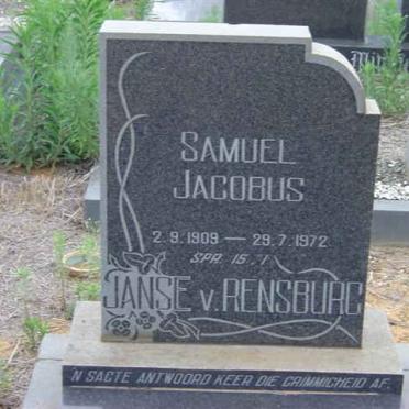 RENSBURG Samuel Jacobus, Janse van 1909-1972