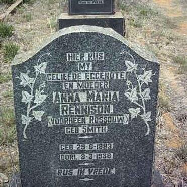 RENNISON Anna Maria formerly ROSSOUW nee SMITH 1883-1938