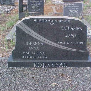 ROUSSEAU Catharina Maria 1904-1975 :: ROUSSEAU Johanna Anna Magdalena 1906-1975