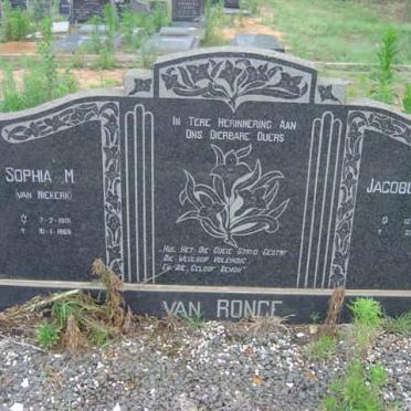 RONGE Jacobus P.A., van 1892-1968 &amp; Sophia M. VAN NIEKERK 1901-19?
