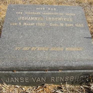 RENSBURG Johannes Lodewikus, Janse van 1882-1953