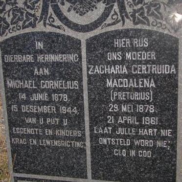 STRAUSS Michael Cornelius 1878-1944 &amp; Zacharia Gertruida Magdalena PRETORIUS 1878-1961
