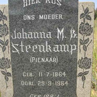 STEENKAMP Johanna M.B. nee PIENAAR 1864-1964