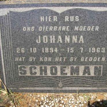 SCHOEMAN Johanna 1894-1963