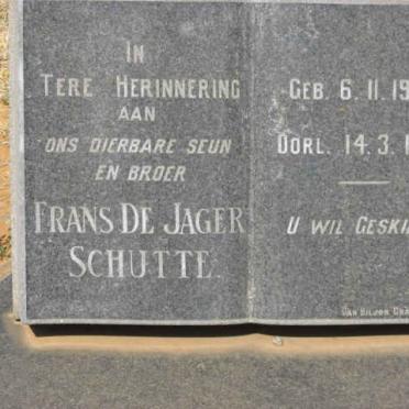 SCHUTTE Frans de Jager 1945-1980