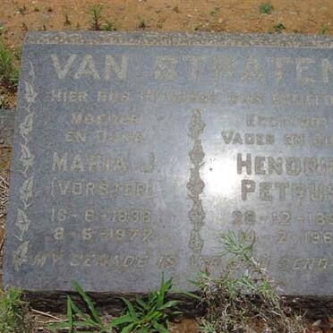 STRAATEN Hendrik Petrus, van 1896-1959 &amp; Maria J. VORSTER 1898-1977