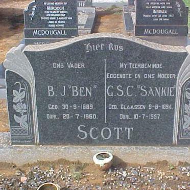 SCOTT B.J. 1889-1960 &amp; G.S.C. CLAASEN 1894-1957