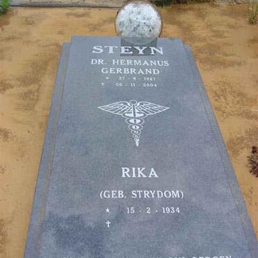 STEYN Hermanus Gerbrand Dr. 1927-2004 &amp; Rika STRYDOM 1934-