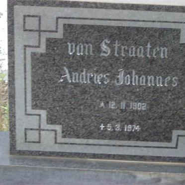 STRAATEN Andries Johannes, van 1902-1974
