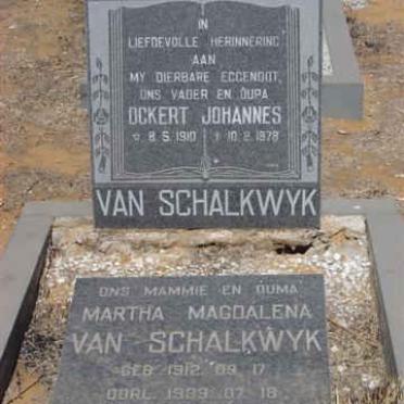 SCHALKWYK Ockert Johannes, van 1910-1978 &amp; Martha Magdalena 1912-1989