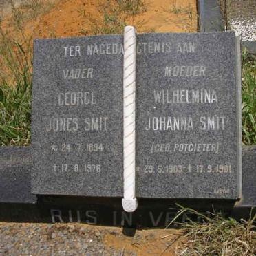 SMIT George Jones 1894-1976 &amp; Wilhelmina Johanna POTGIETER 1903-1981