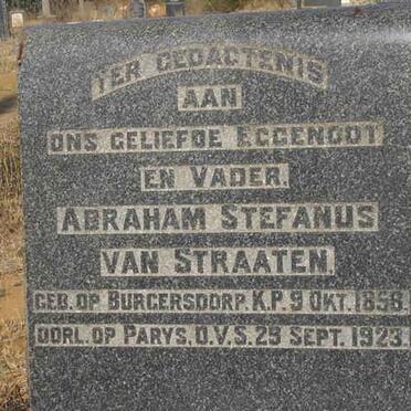 STRAATEN Abraham Stefanus, van 1858-1923