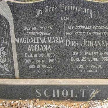 SCOLTZ Dirk Johannes 1886-1966 &amp; Magdalena Maria Adriana 1890-19?3
