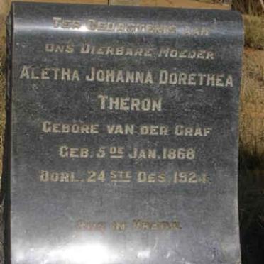 THERON Aletha Johanna Dorethea nee VAN DER GRAF 1868-1924