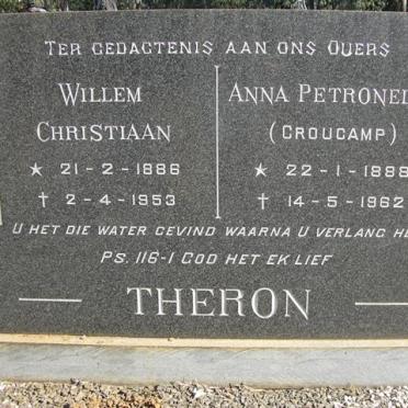 THERON Willem Christiaan 1886-1953 &amp; Anna Petronella CROUCAMP 1888-1962