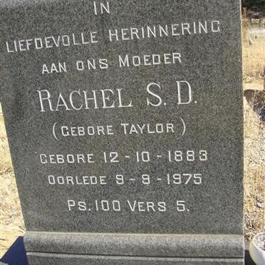 VILLIERS Rachel S.D., de néé TAYLOR 1883-1975