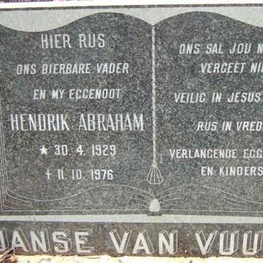 VUUREN Hendrik Abraham, Janse van 1929-1976