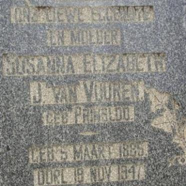 VUUREN Susanna Elizabeth, J. van néé PRINSLOO 1885-1947