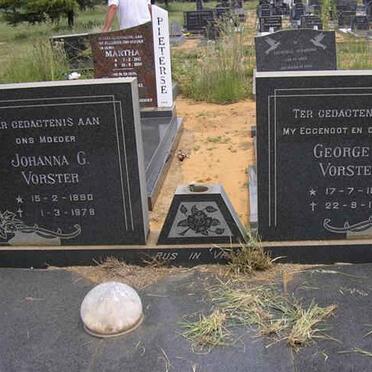 VORSTER George V. 1893-1971 &amp; Johanna G, 1890-1978