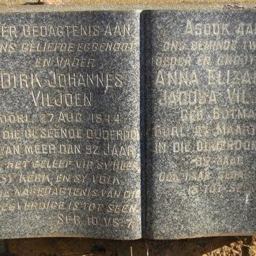 VILJOEN Dirk Johannes -1944 &amp; Anna Elizabeth Jacoba BOTMA -1961