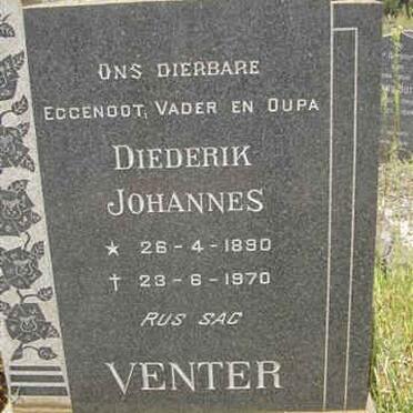 VENTER Diederik Johannes 1890-1970