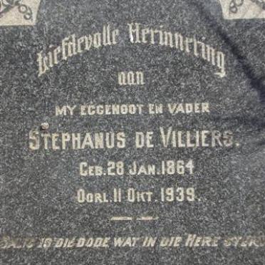 VILLIERS Stephanus, de 1864-1939
