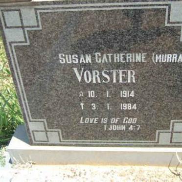 VORSTER Susan Catherine nee MURRAY 1914-1984
