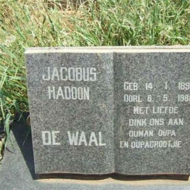 WAAL Jacobus Haddon, de 1898-1988