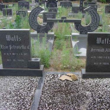 WATTS Jeremiah Alfred 1907-1972 &amp; Elsie Petronella C. 1911-1977