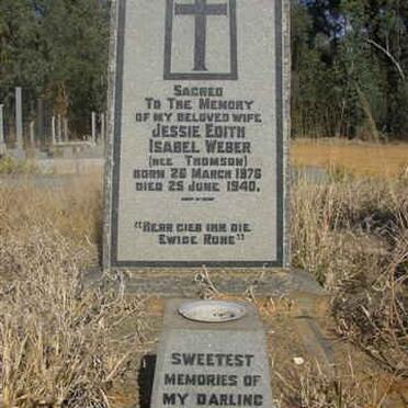 WEBER Jessie Edith Isabel nee THOMSON 1876-1940