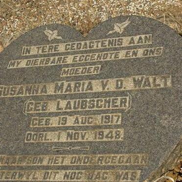 WALT Susanna Maria, v.d. néé LAUBSCHER 1917-1948