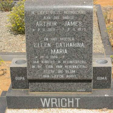 WRIGHT Arthur James 1920-1979 &amp; Ellen Catharina Maria 1926-
