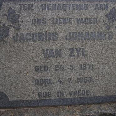 ZYL Jacobus Johannes, van 1871-1953