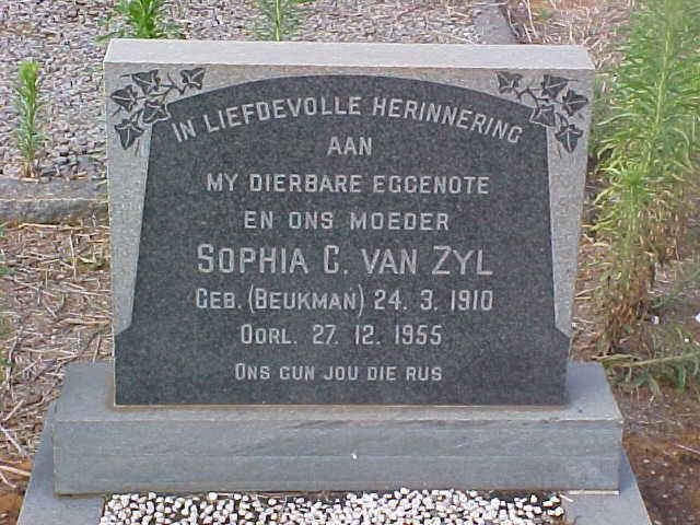 ZYL Sophia C., van nee BEUKMAN 1910-1955