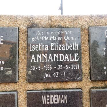 ANNANDALE Isetha Elizabeth 1936-2021