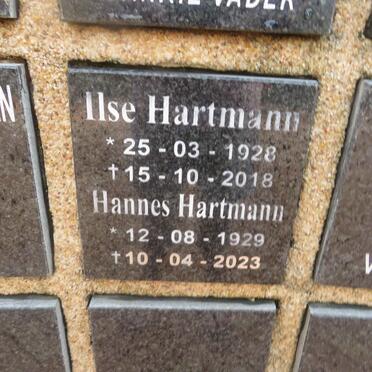HARTMANN Hannes 1929-2023 &amp; Ilse 1928-2018