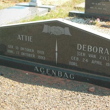 AGENBAG Attie 1909-1993 &amp; Debora VAN ZYL 1925-