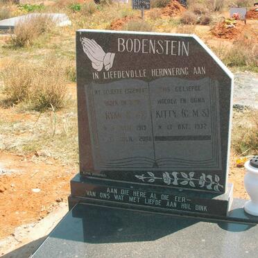 BODENSTEIN Ryan G.G. 1919-2008 &amp; Kitty C.M.S. 1932-