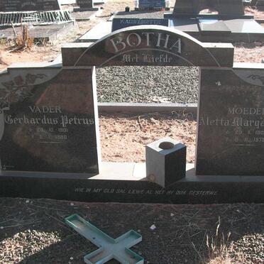 BOTHA Gerhardus Petrus 1901-1980 &amp; Aletta Margaretha 1907-1979