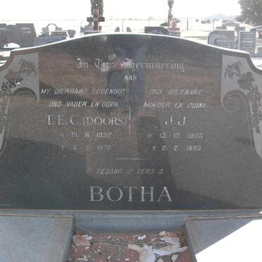BOTHA T.E.C. 1892-1978 &amp; J.J. 1903-1980