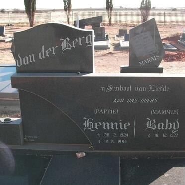 BERG Hennie, van der 1924-1984 &amp; Baby 1927-