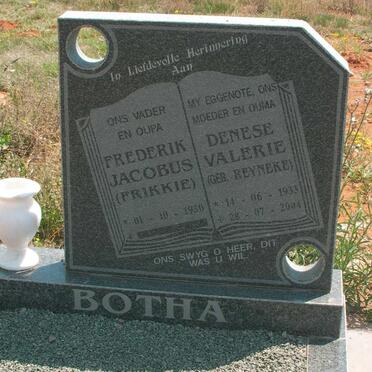 BOTHA Frederik Jacobus 1930- &amp; Denese Valerie REYNEKE 1933-2004