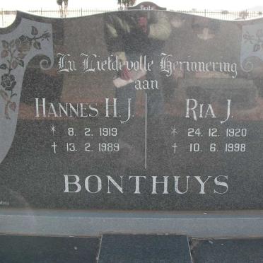 BONTHUYS Hannes H.J. 1919-1989 &amp; Ria J. 1920-1998