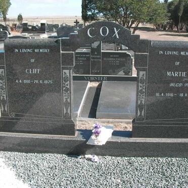 COX Cliff 1910-1975 &amp; Martie voorheen HUGO voorheen ROODT 1916-2007